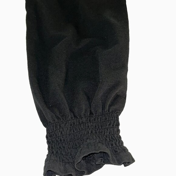 J. Jill Smocked Neck Blouse size XL Black - Picture 5 of 8